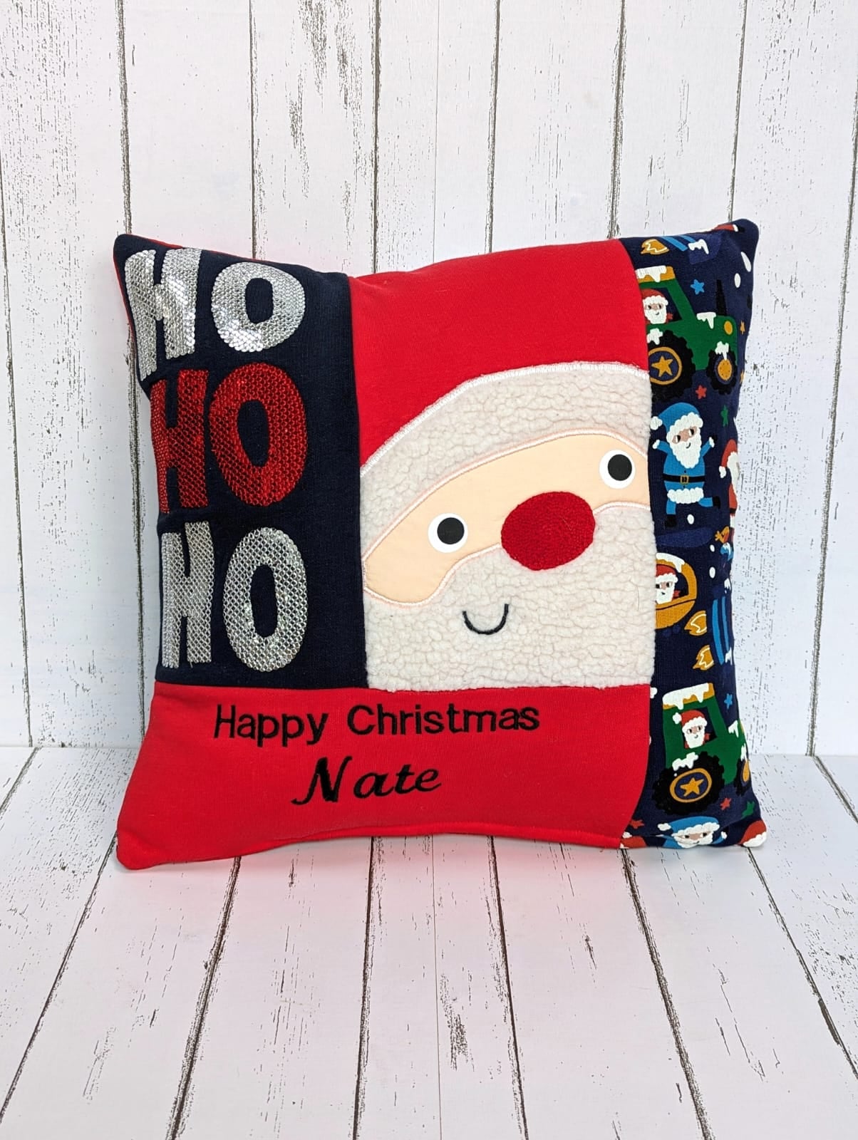 Keepsake Christmas Patchwork Cushion by Crescent Creations