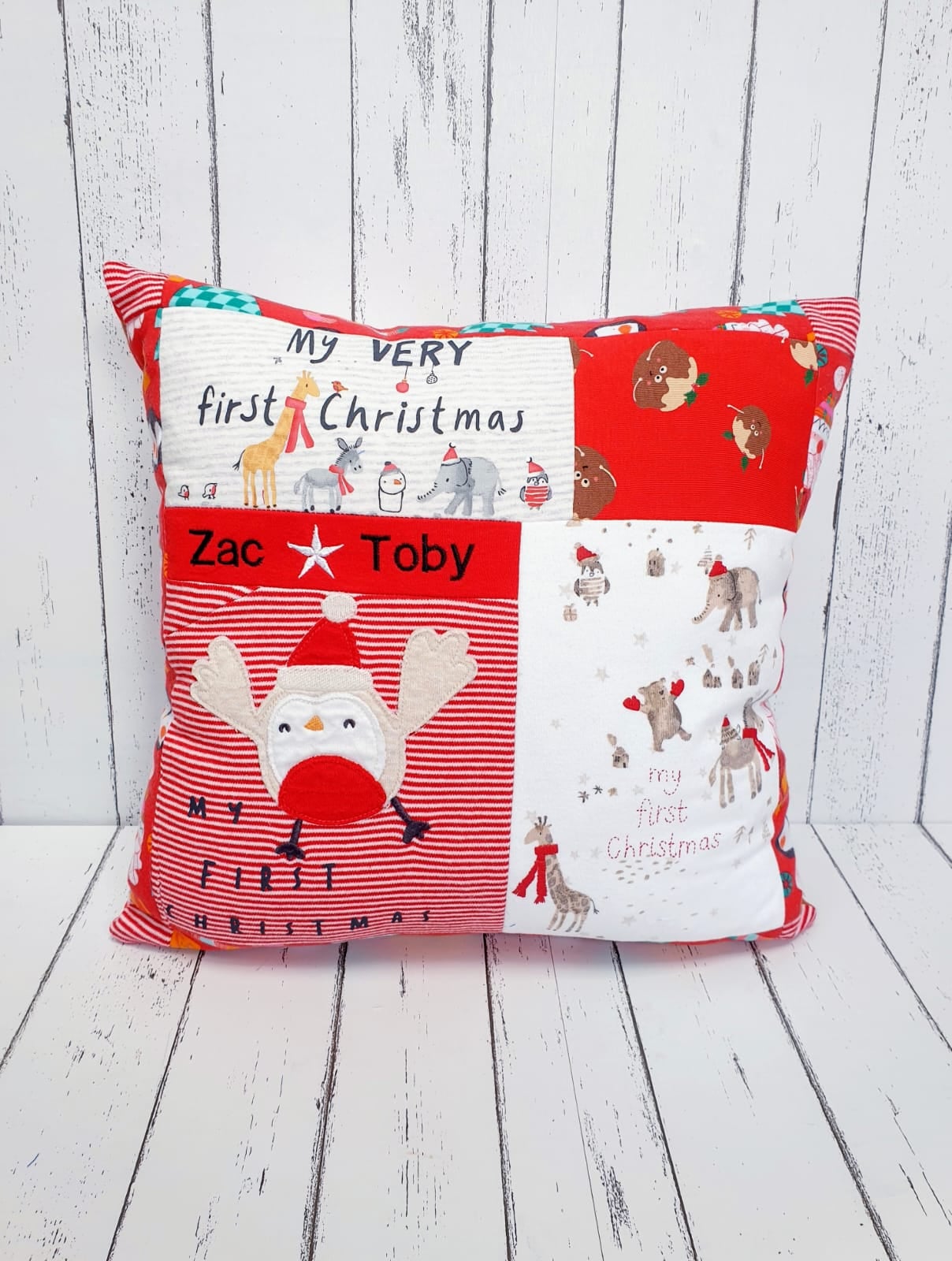 Keepsake Christmas Patchwork Cushion by Crescent Creations