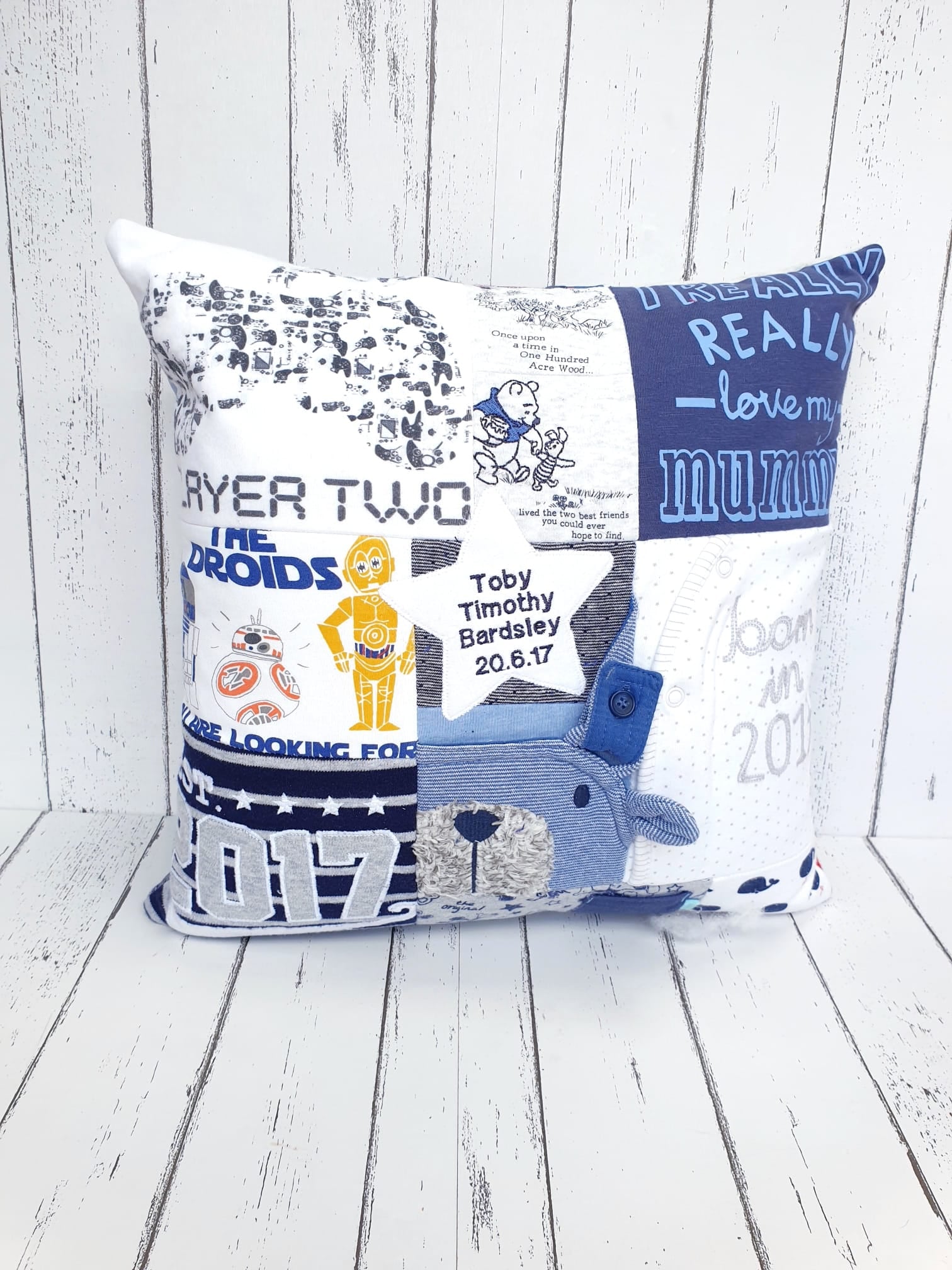 Keepsake baby patchwork cushions by Crescent Creations