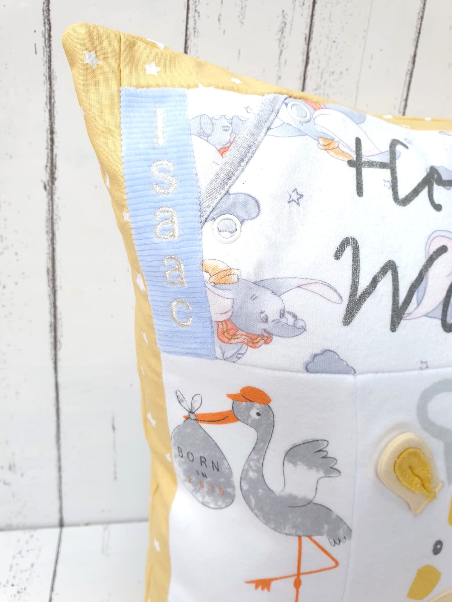 Keepsake baby patchwork cushions by Crescent Creations