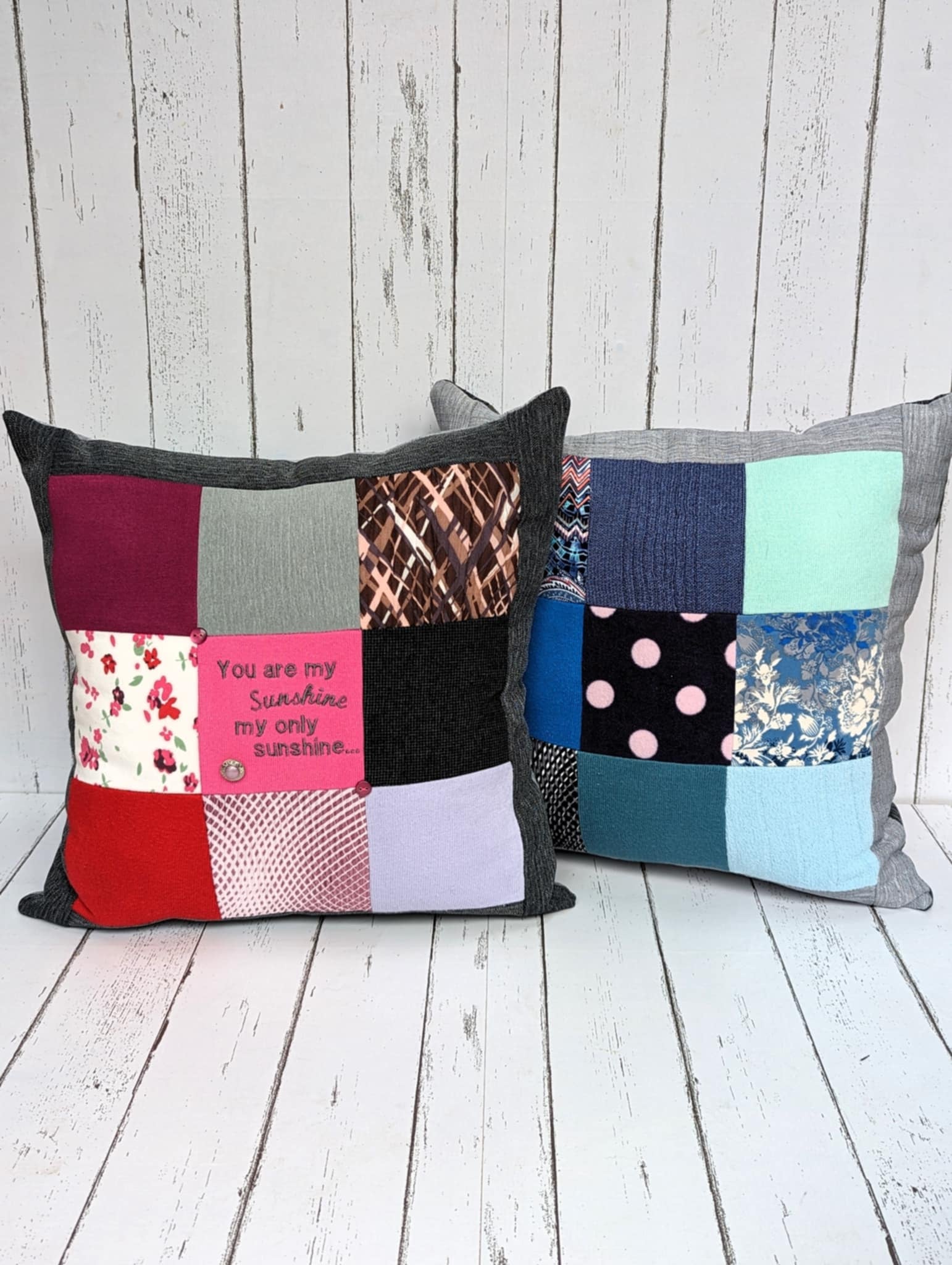 Memory patchwork cushion by Crescent Creations