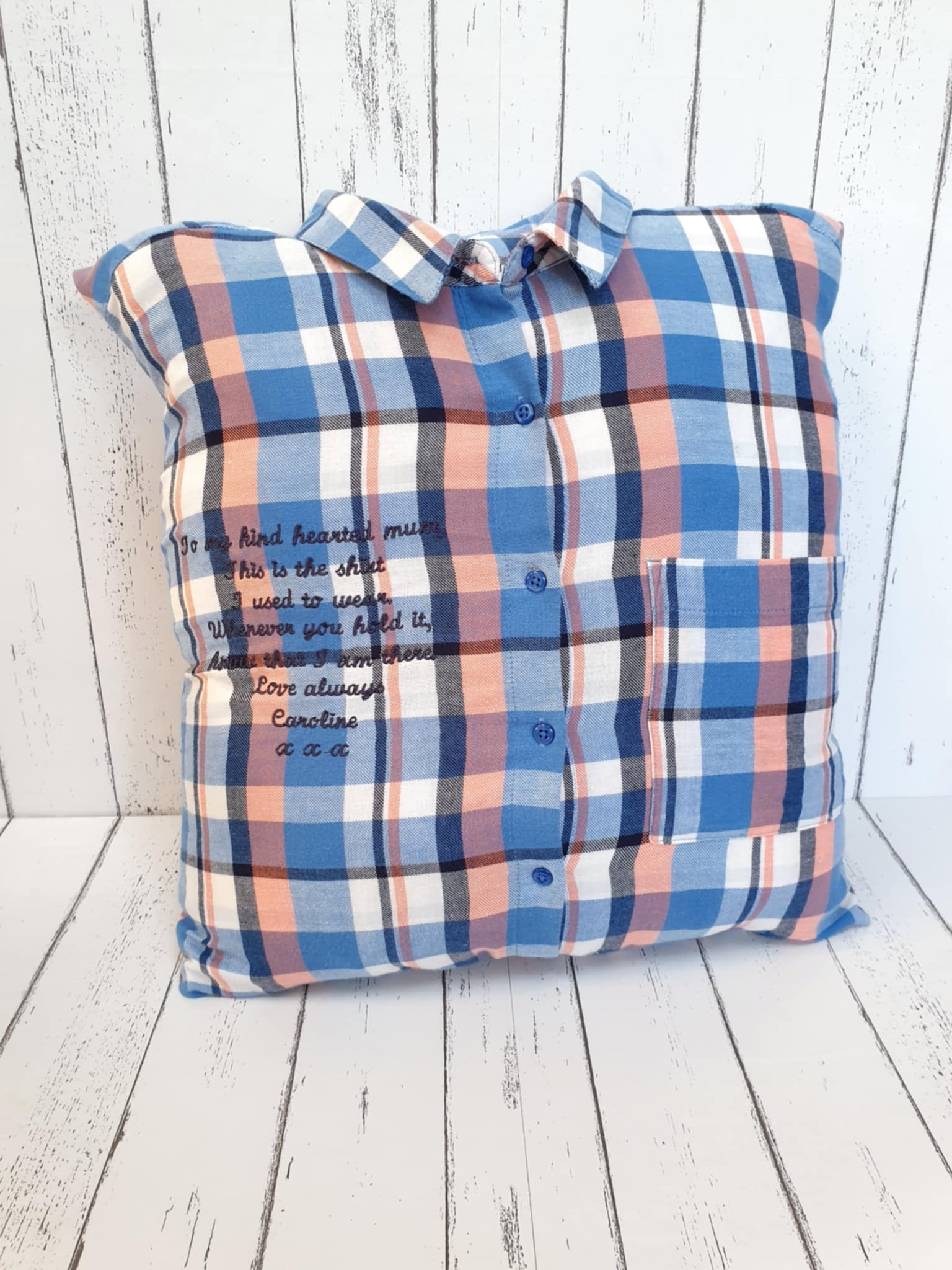 Memory shirt cushions by Crescent Creations